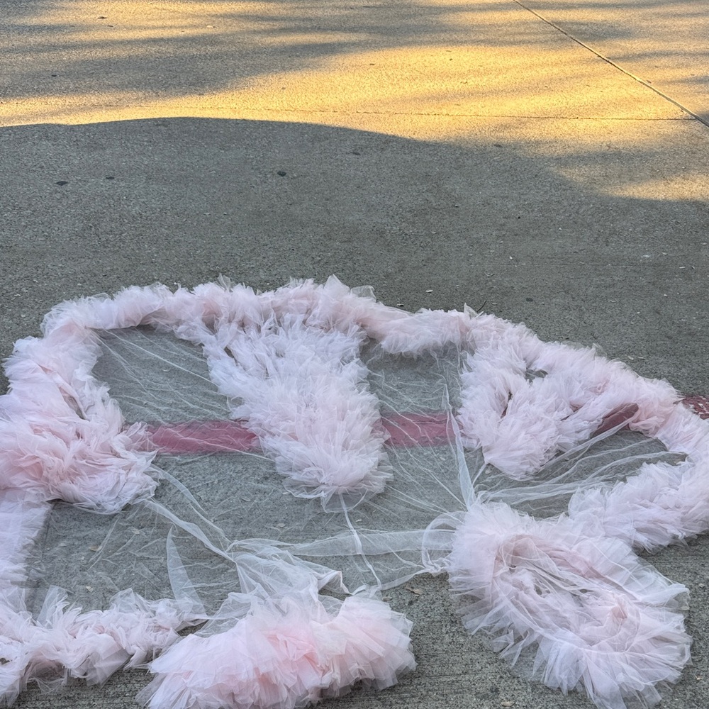 Delicate Pink Tulle Scarf Wrap